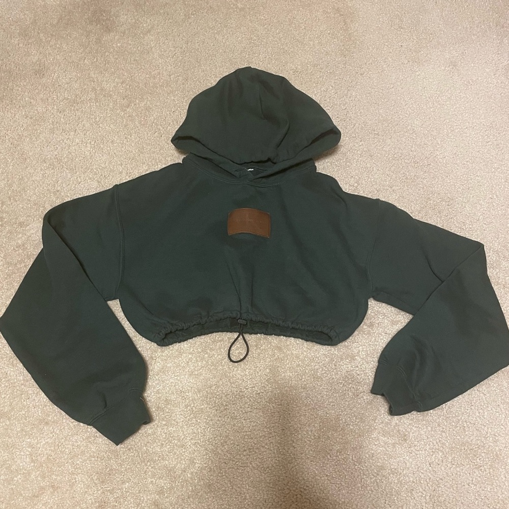 Frankie Collective Forest Green Calvin Klein Crop Top Hoodie